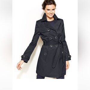 INC International Concept Double breasted women’s Navy Trench coat Size Large